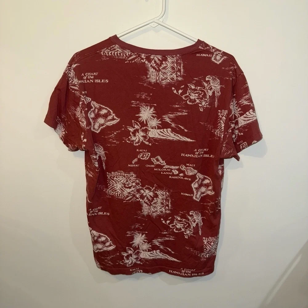 J. Crew Red and White Artistic Short Sleeve Tee
